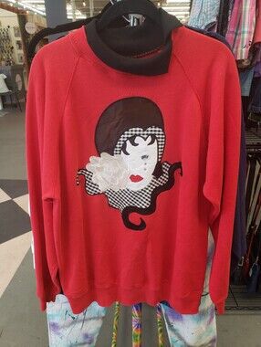 Vintage 1980s 1990s Lady Face Sweatshirt